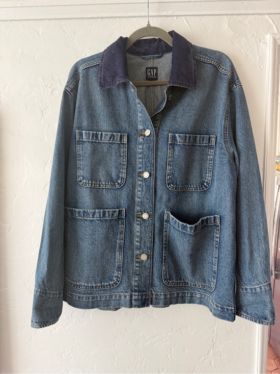 GAP Jackets & Blazers - NWOT Gap denim chore barn jacket corduroy collar medium